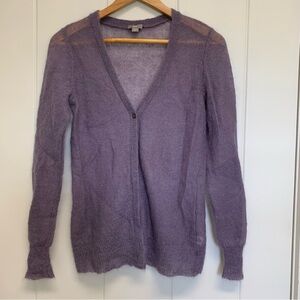 J. Jill Lightweight Lilac Mohair Wool Blend Cardigan